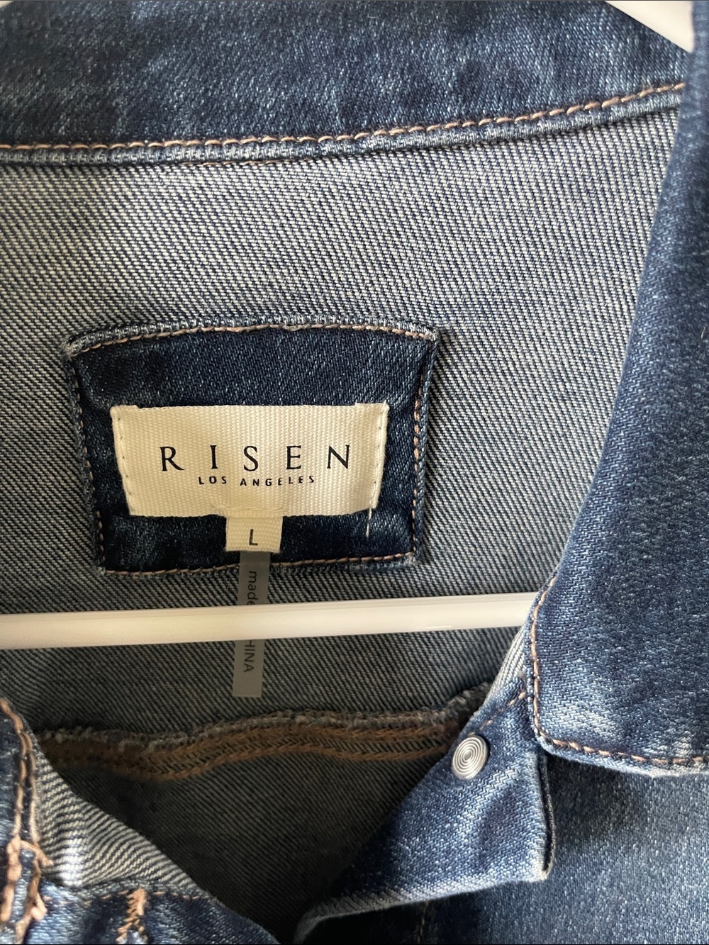 RISEN Women's Short Sleeve Denim Jacket in Dark Blue Wash - Picture 3 of 6